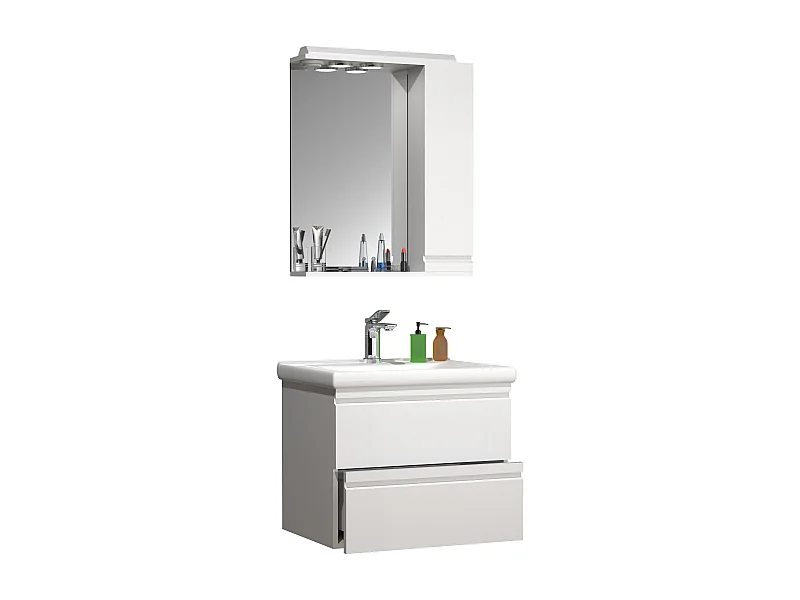 Bathroom furniture washbasin Silora White H. 125 x W. 60 x D. 46 cm