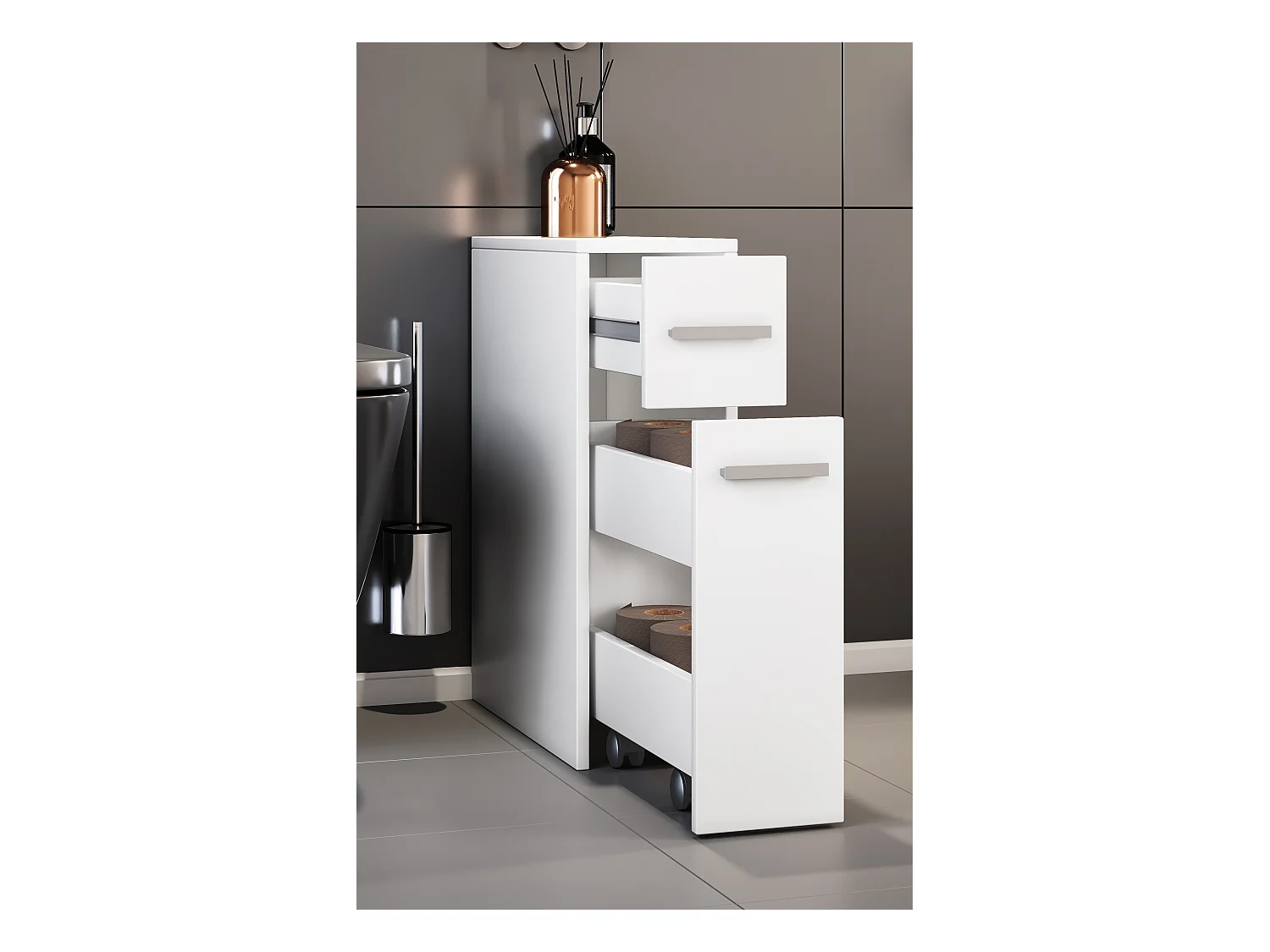 Holz Badmöbel Nischenschrank Raumteiler Bad Zalo