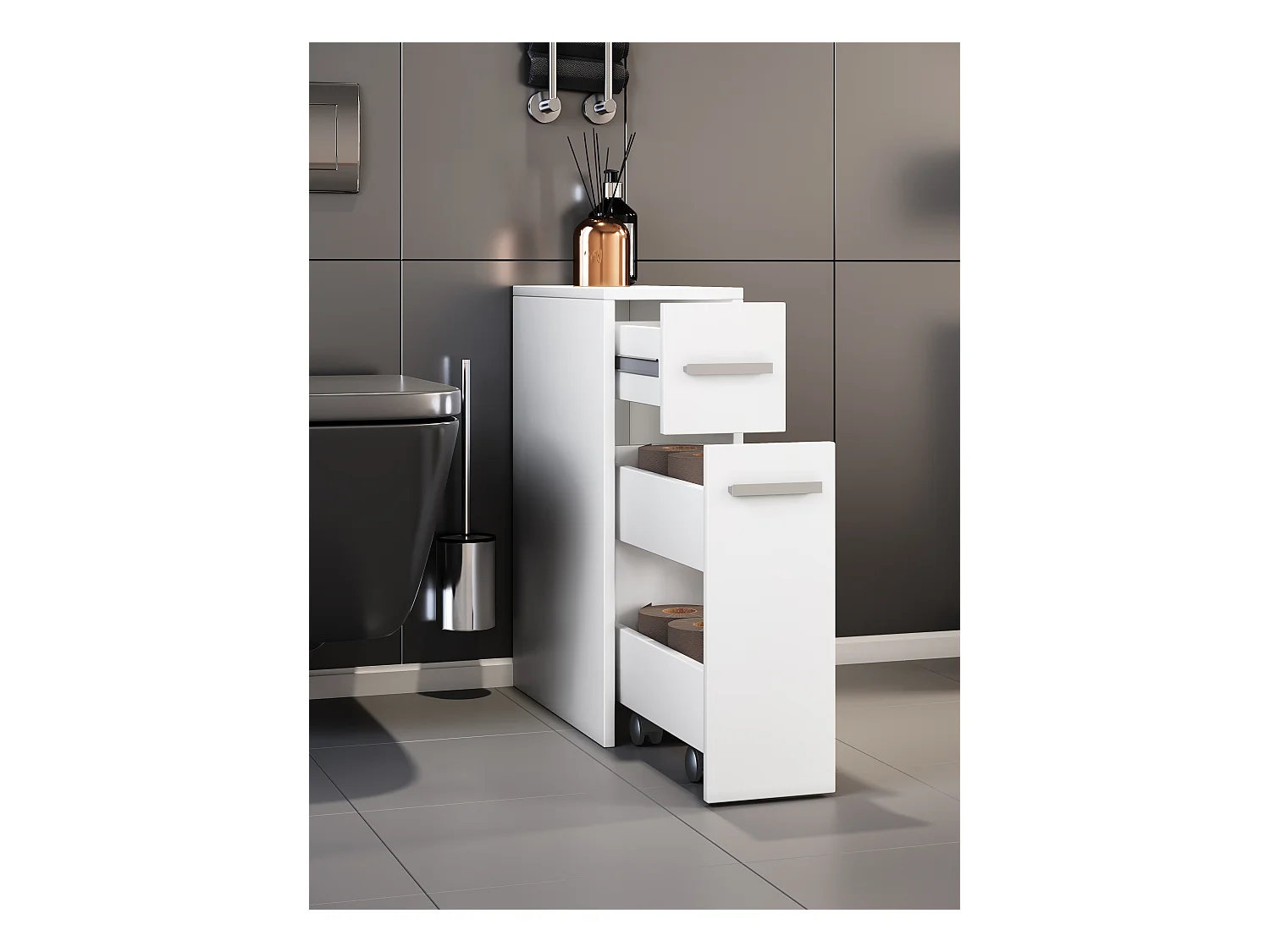 Holz Badmöbel Nischenschrank Raumteiler Bad Zalo