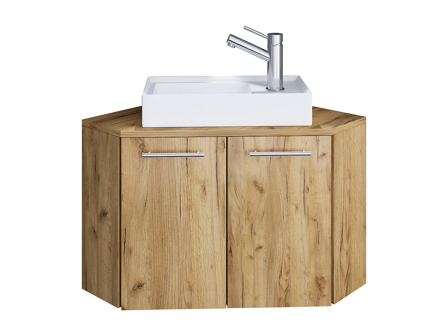Bathroom furniture washbasin Vilosa Honey oak H. 42 x W. 50 x D. 50 cm