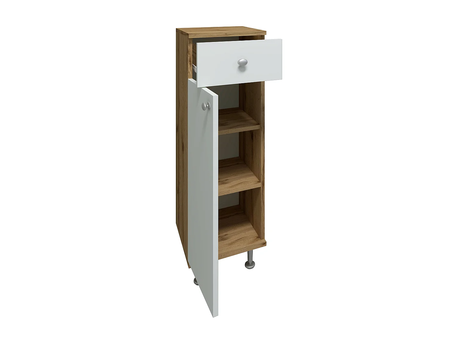 Bathroom furniture Midischrank Nilosi Honey oak / White H. 95 x W. 30 x D. 30 cm
