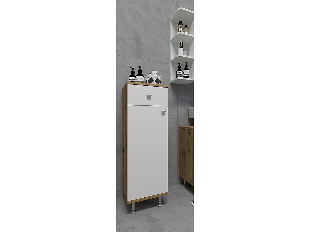 Bathroom furniture Midischrank Nilosi Honey oak / White H. 95 x W. 30 x D. 30 cm