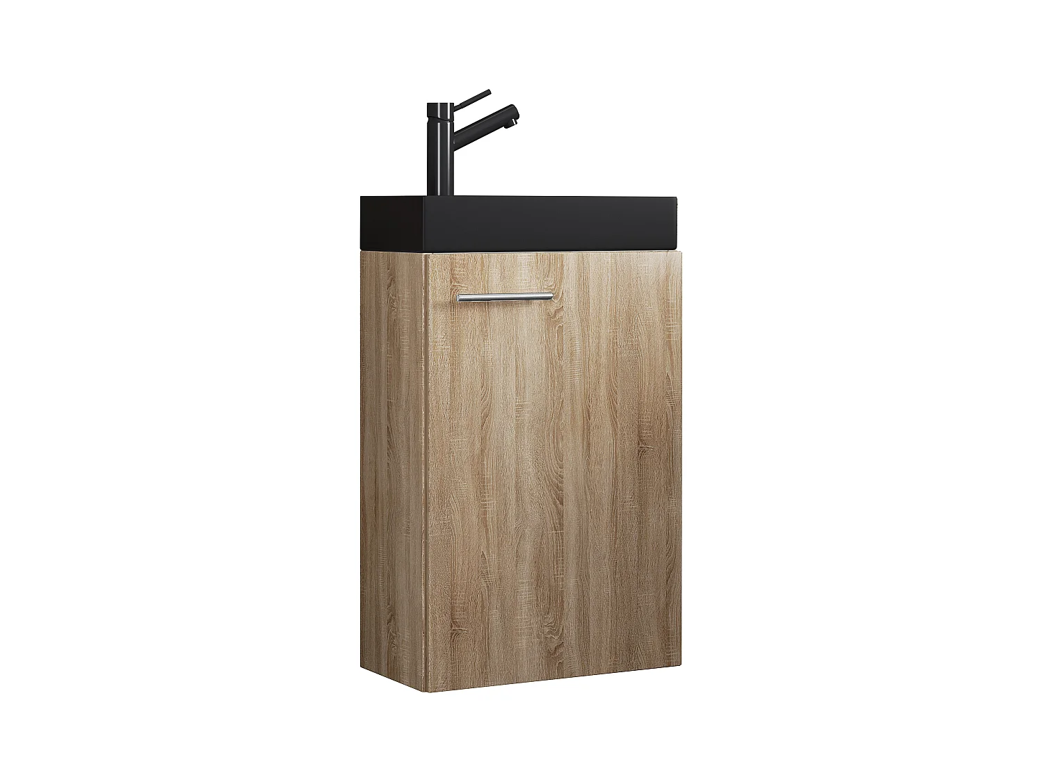 2-tlg Waschtisch Slito Toilette schmal Schwarz