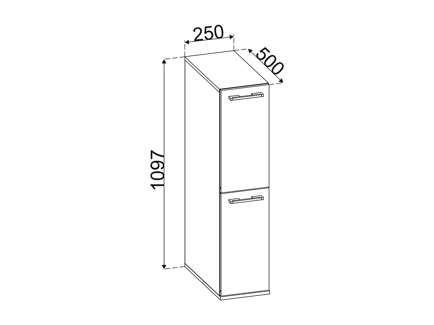 Bathroom furniture Midischrank Sadilo White H. 110 x W. 25 x D. 50 cm