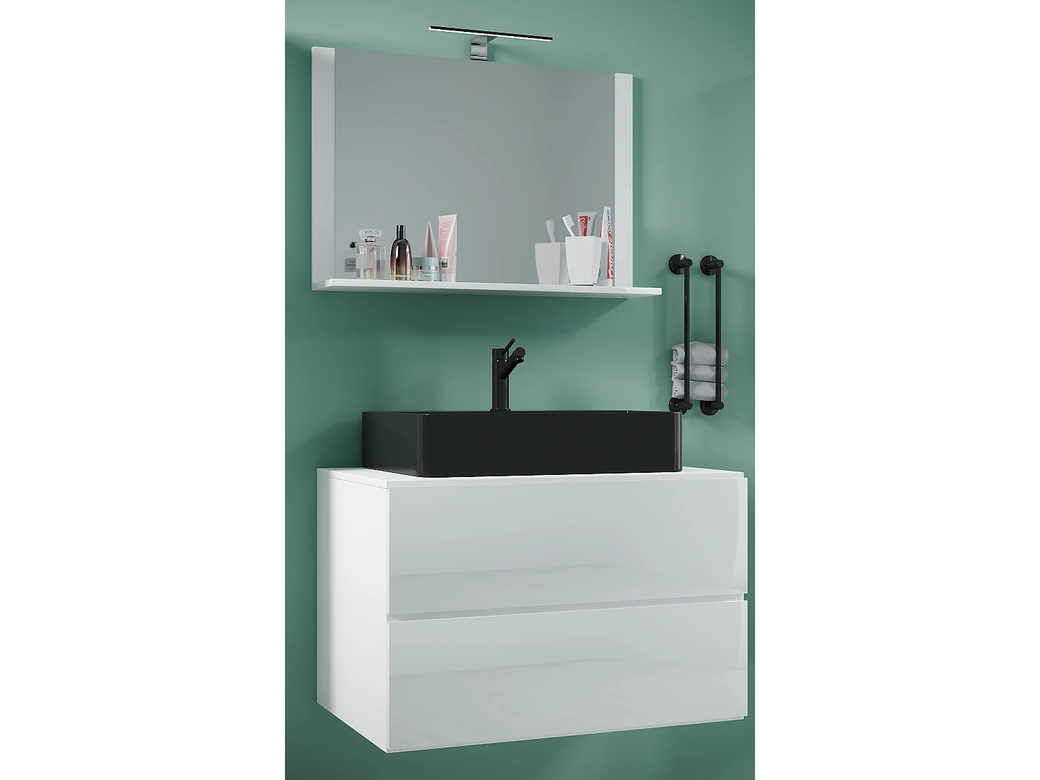 umywalka do mebli łazienkowych Lendas Biały W. 124 x S. 80 x G. 52 cm