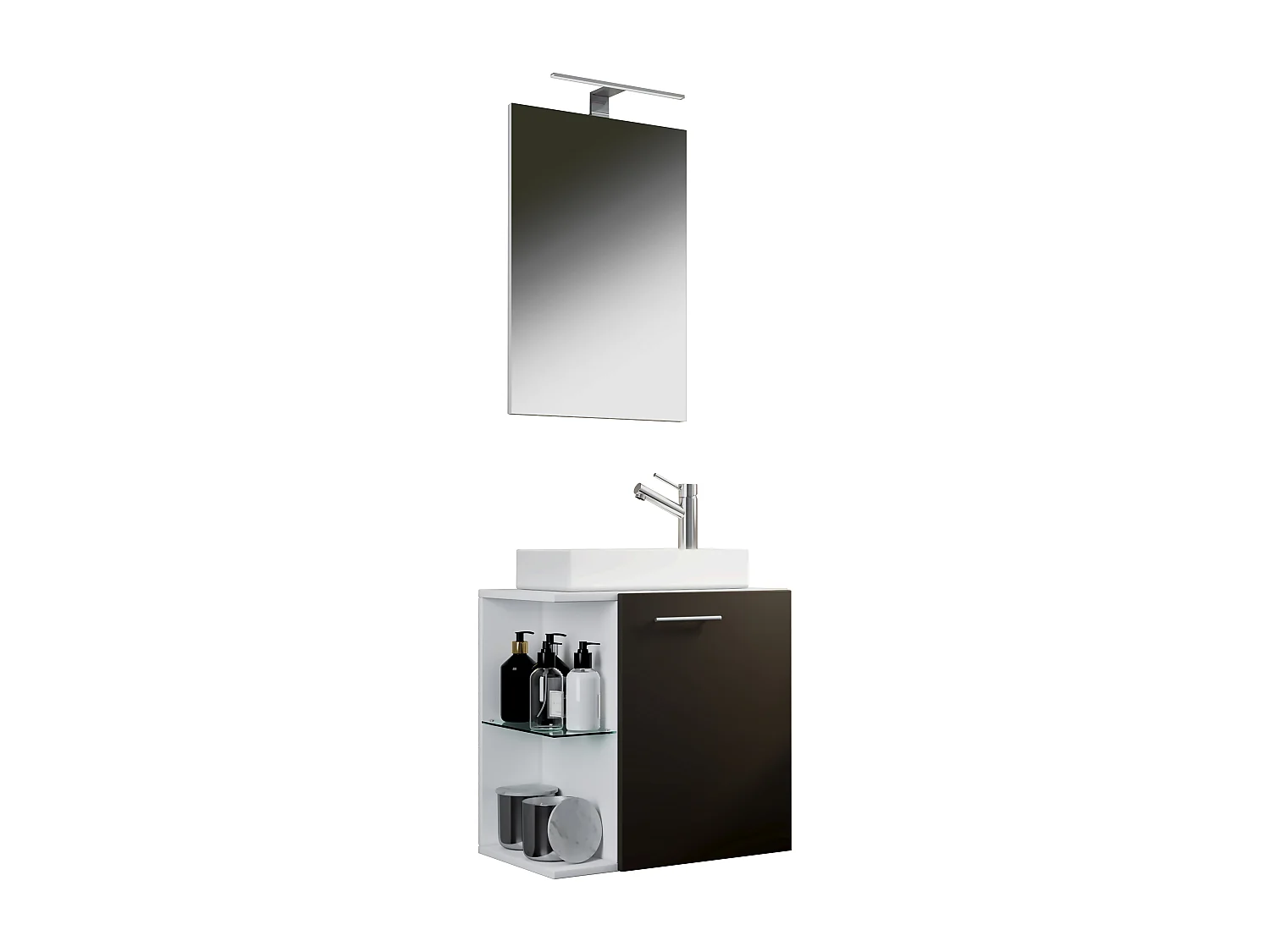 3-tlg Gäste WC Waschplatz Waschtisch Hausa Spiegel