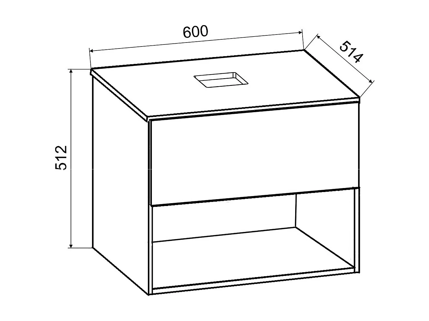 Bathroom furniture washbasin Lendas Honey oak H. 69 x W. 60 x D. 52 cm