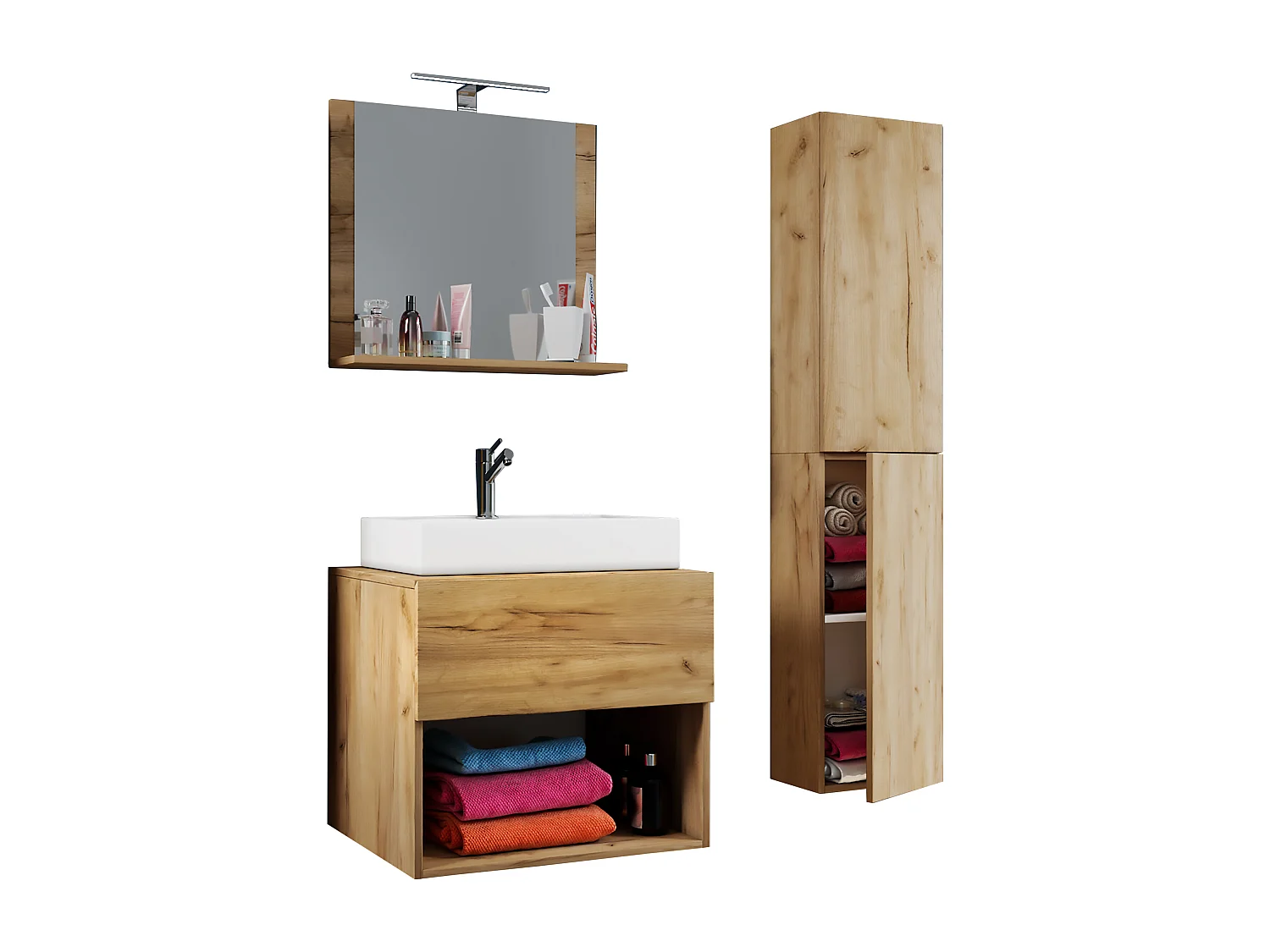 Bathroom furniture washbasin Lendas Honey oak 0