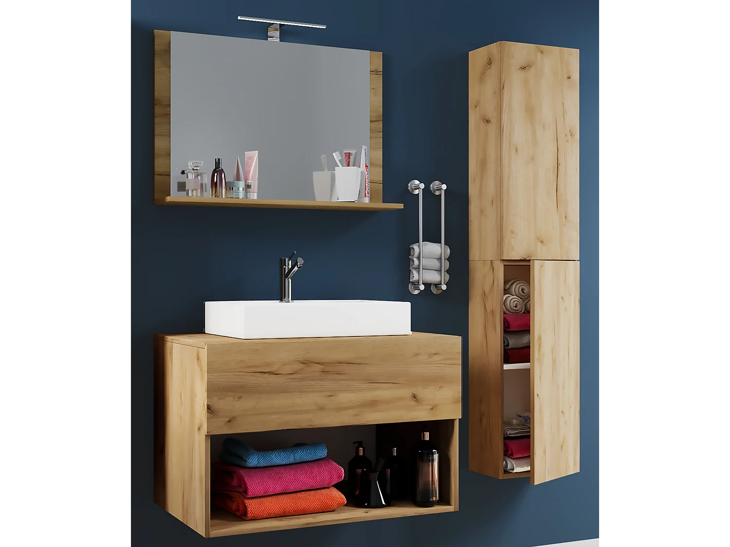 Bathroom furniture washbasin Lendas Honey oak 0