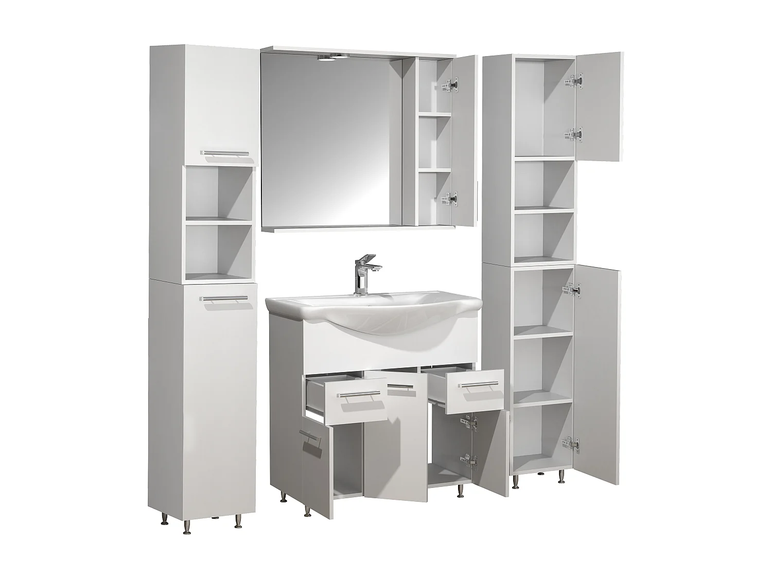 5-tlg. Waschplatz Waschtisch Schubladen Lisalo XL