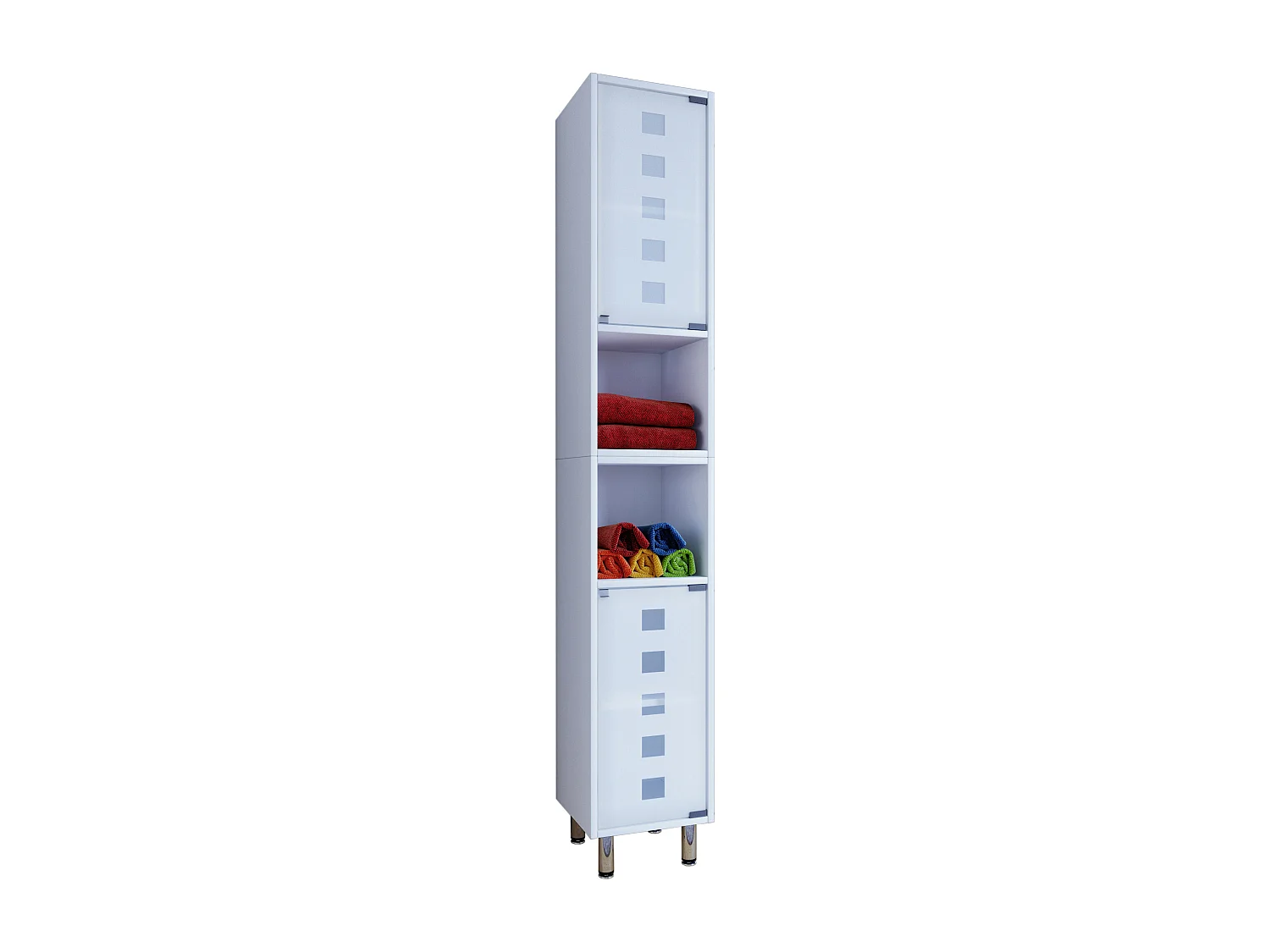 Bathroom furniture high cabinet Darola White approx. H. 180 x W. 30 x D. 30 cm