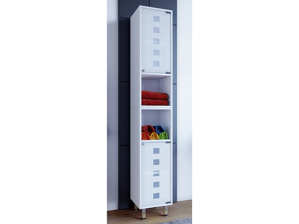 Bathroom furniture high cabinet Darola White approx. H. 180 x W. 30 x D. 30 cm