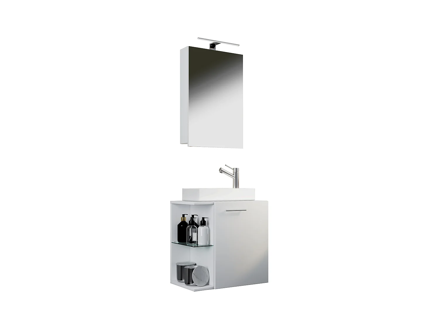 Bathroom furniture washbasin Hausa White H. 122 x W. 52 x D. 34 cm