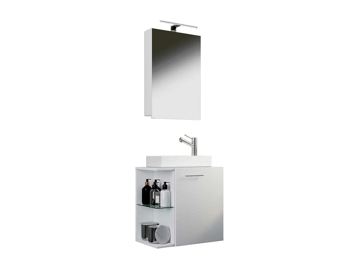 Bathroom furniture washbasin Hausa White H. 122 x W. 52 x D. 34 cm
