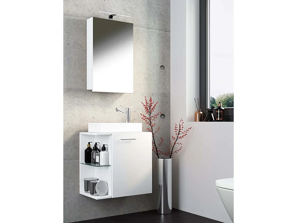 Bathroom furniture washbasin Hausa White H. 122 x W. 52 x D. 34 cm