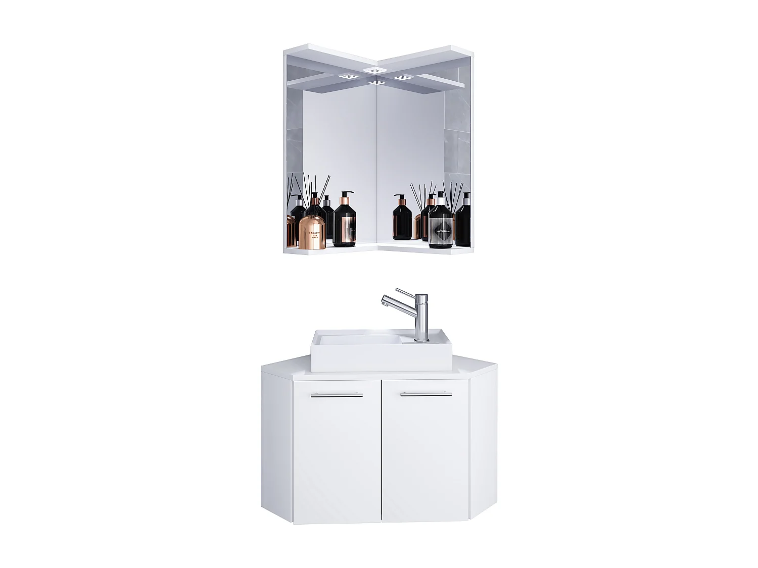 Bathroom furniture washbasin Vilosa White H. 95 x W. 50 x D. 50 cm