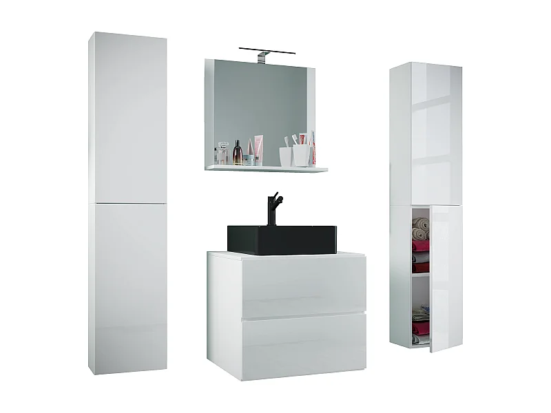 5-tlg Waschtisch Badmöbel 60cm Lendas XL Schublade