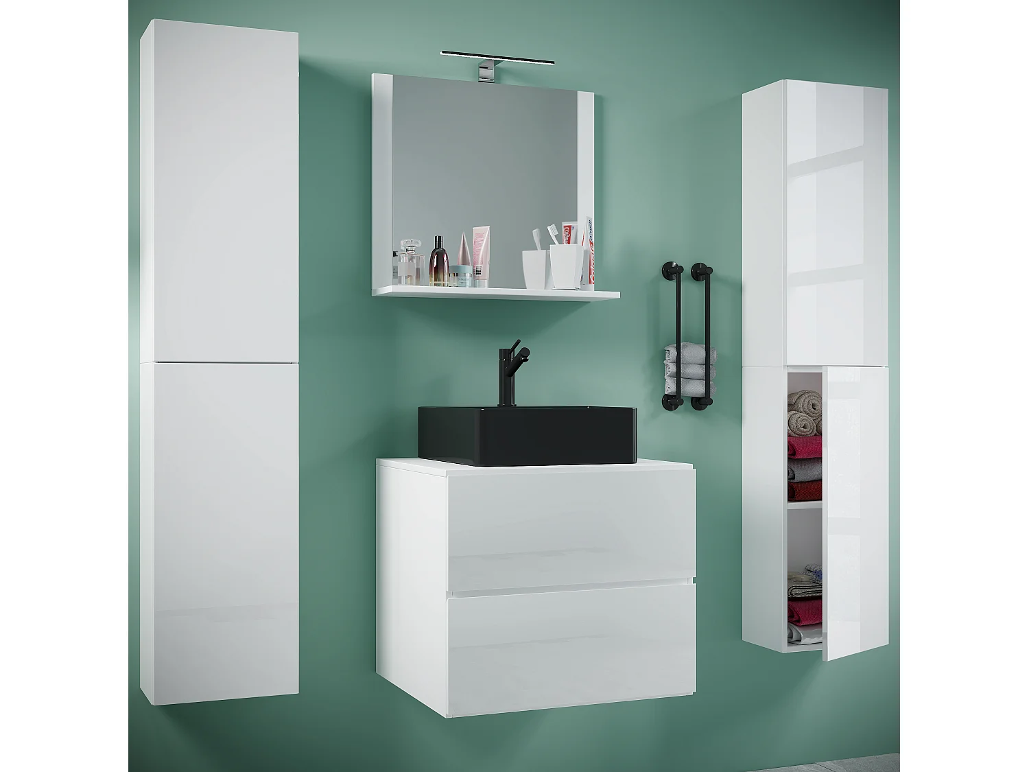 5 pcs. lavabo salle de bain 60 cmLendas XL