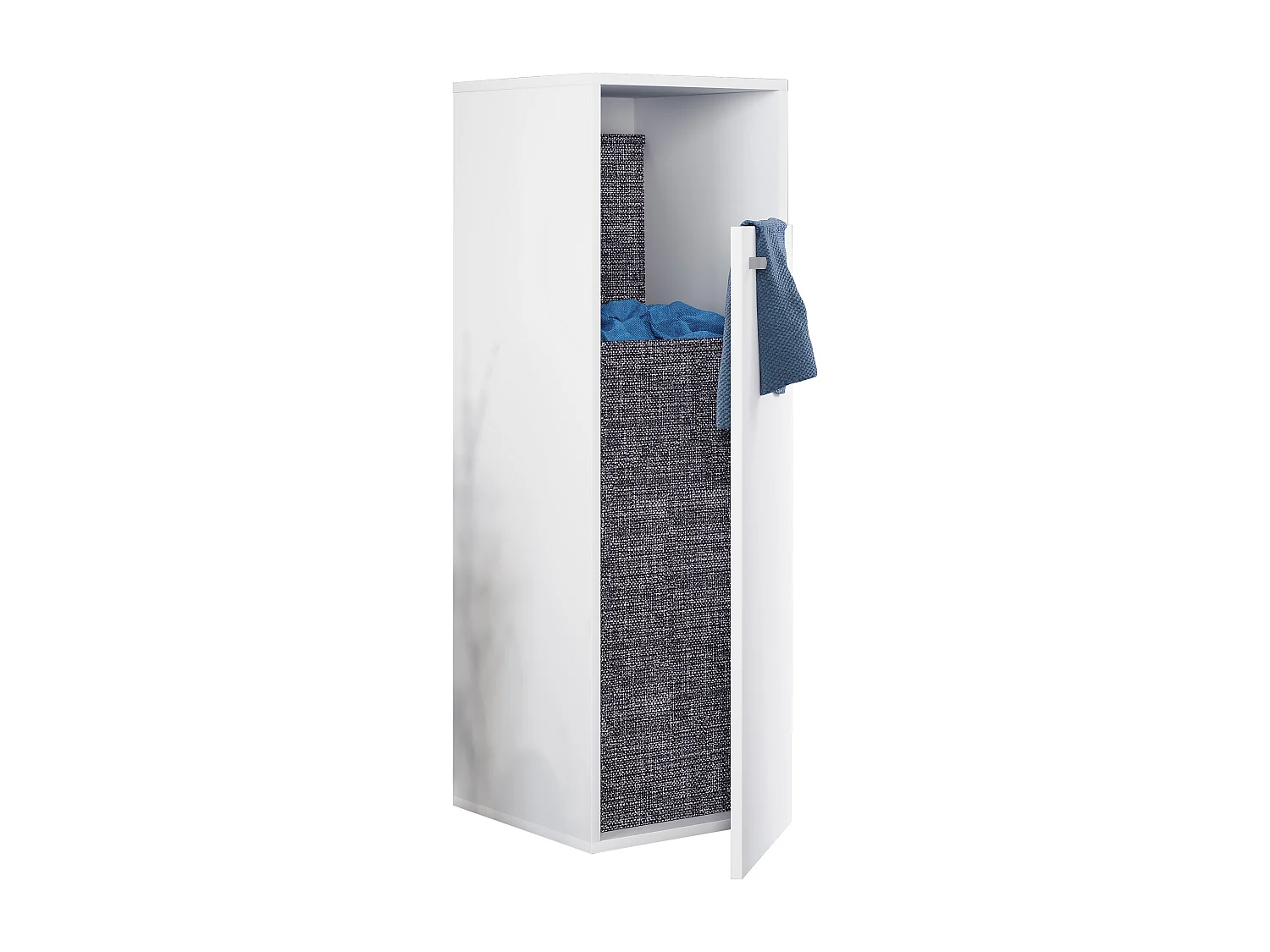 VCM Wood Clothes Cabinet | Descanso de roupas | Cesta de lavandaria | Dimensões aprox. A. 110 x L. 40 x P. 39 cm - Dreso XL 1f (Branco)