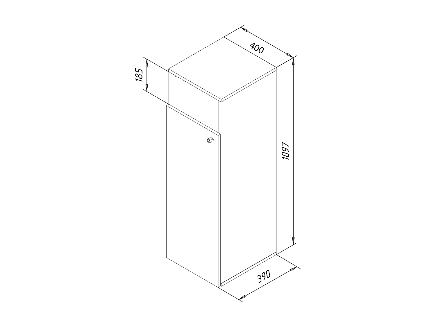 VCM Wood Clothes Cabinet | Descanso de roupas | Cesta de lavandaria | Dimensões aprox. A. 110 x L. 40 x P. 39 cm - Dreso XL 1f (Branco)