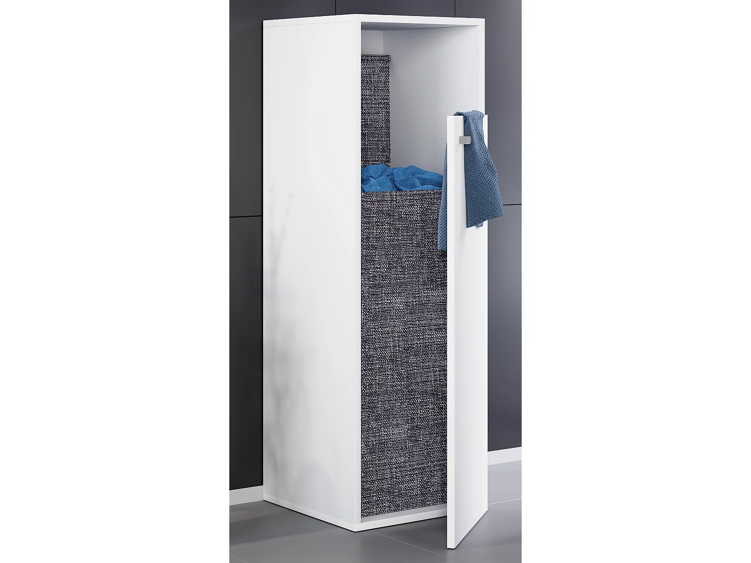 Bathroom furniture high cabinet Dreso White H. 110 x W. 40 x D. 39 cm