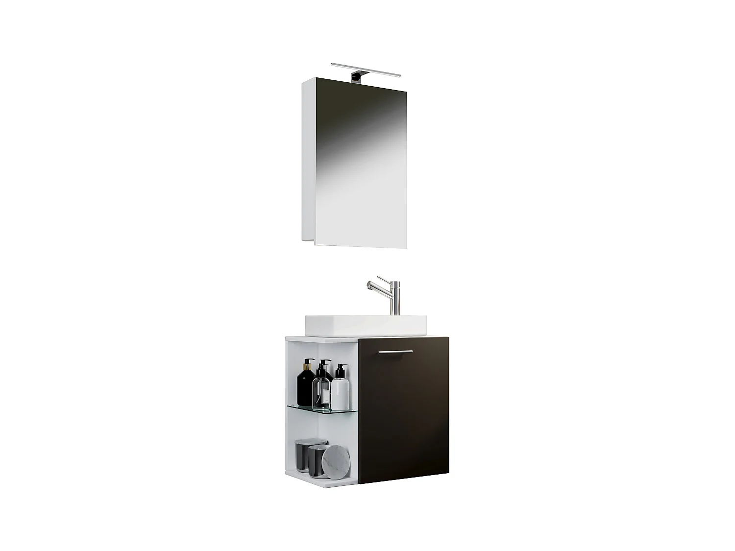 3-tlg Gäste WC Waschplatz Waschtisch Hausa Schrank