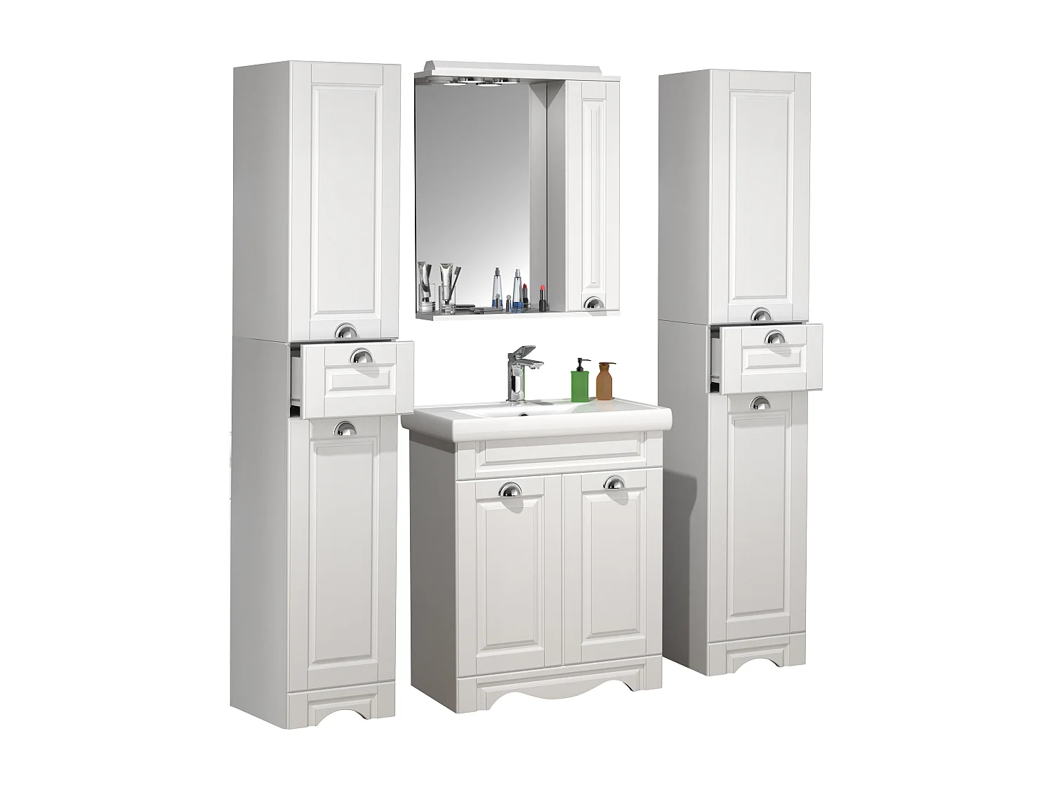 Bathroom furniture washbasin Casalo White H. 180 x W. 128 x D. 46 cm