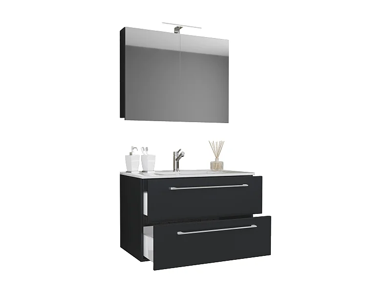 Bathroom furniture washbasin Badinos Black H. 111 x W. 60 x D. 46 cm
