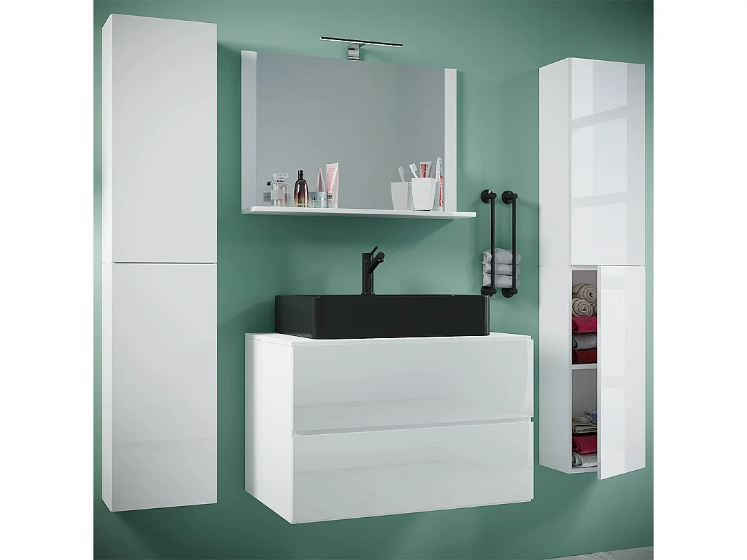 Bathroom furniture washbasin Lendas White H. 150 x W. 147 x D. 52 cm