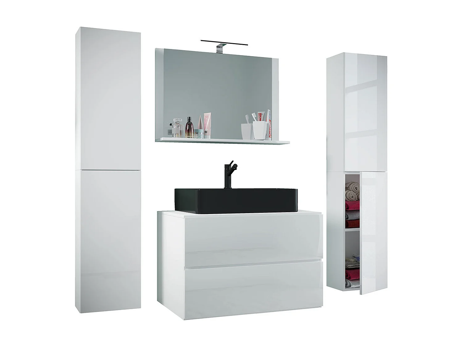 Bathroom furniture washbasin Lendas White H. 150 x W. 147 x D. 52 cm