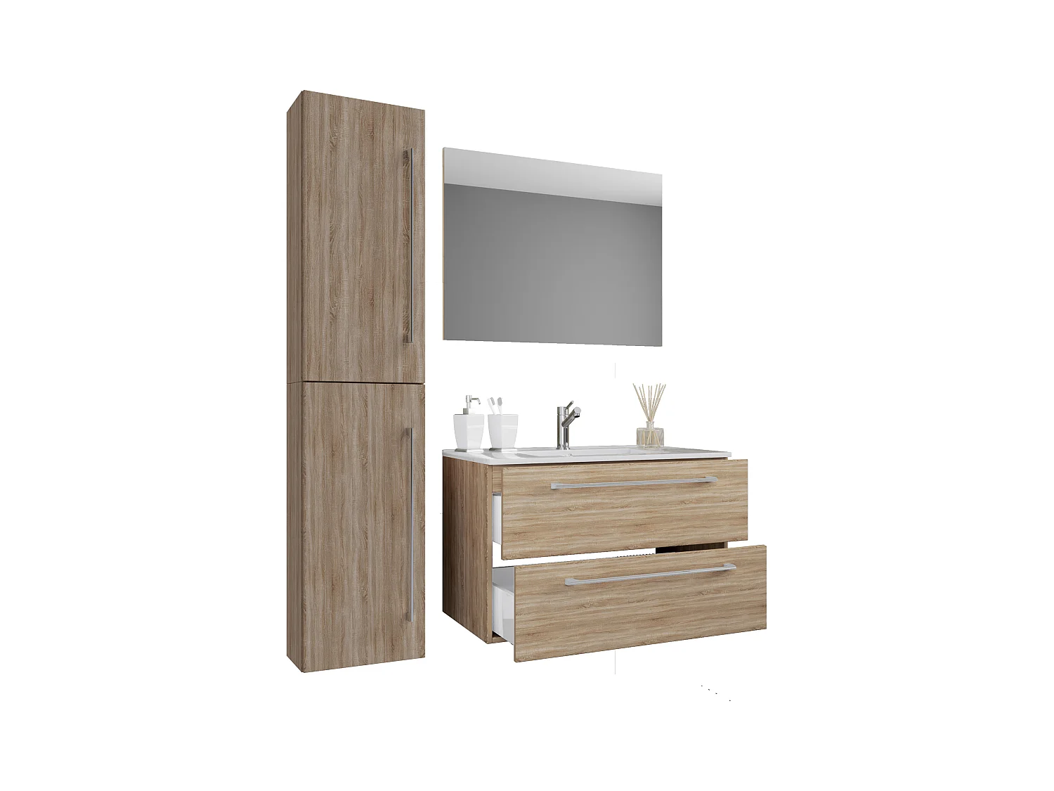 4-tlg. Waschplatz Waschtisch Badinos Schublade SP