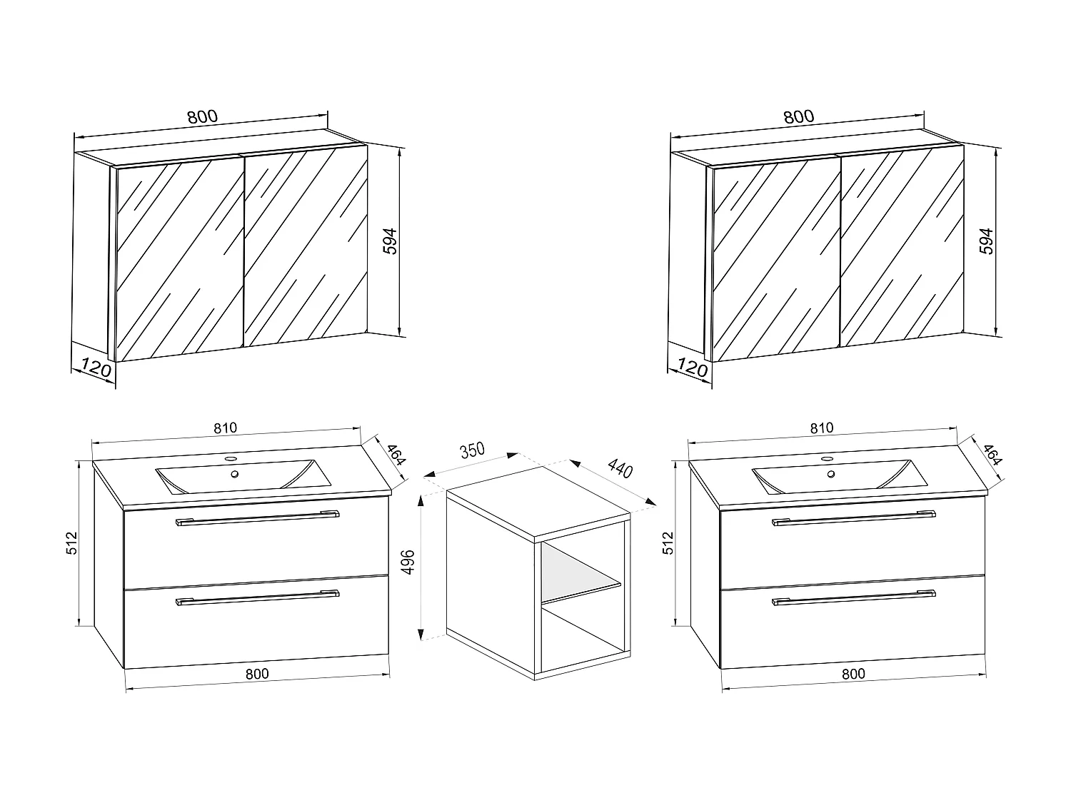 3-pièces lavabo Badinos XXL
