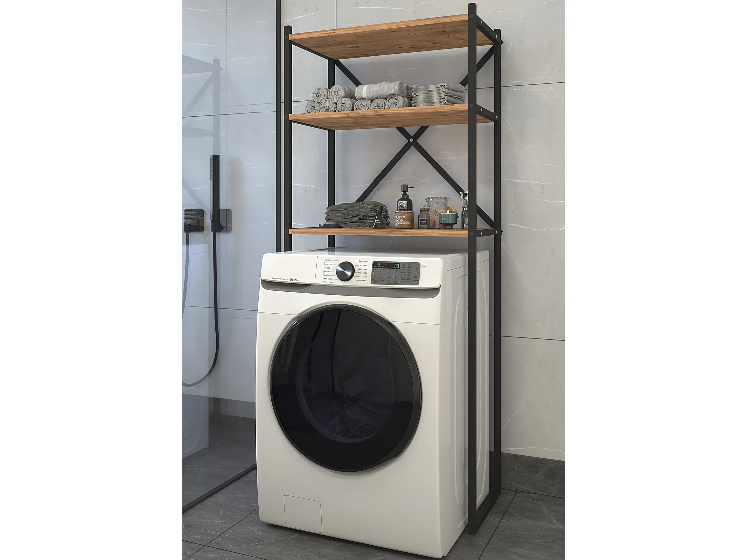 Bathroom furniture washing machine cabinet Insasi Honey oak 0