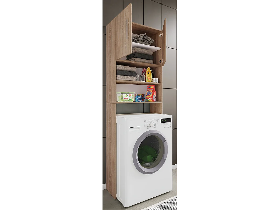 Bathroom furniture washing machine cabinet Jutas Sonoma Oak W. 64 x H. 190 x D. 25 cm