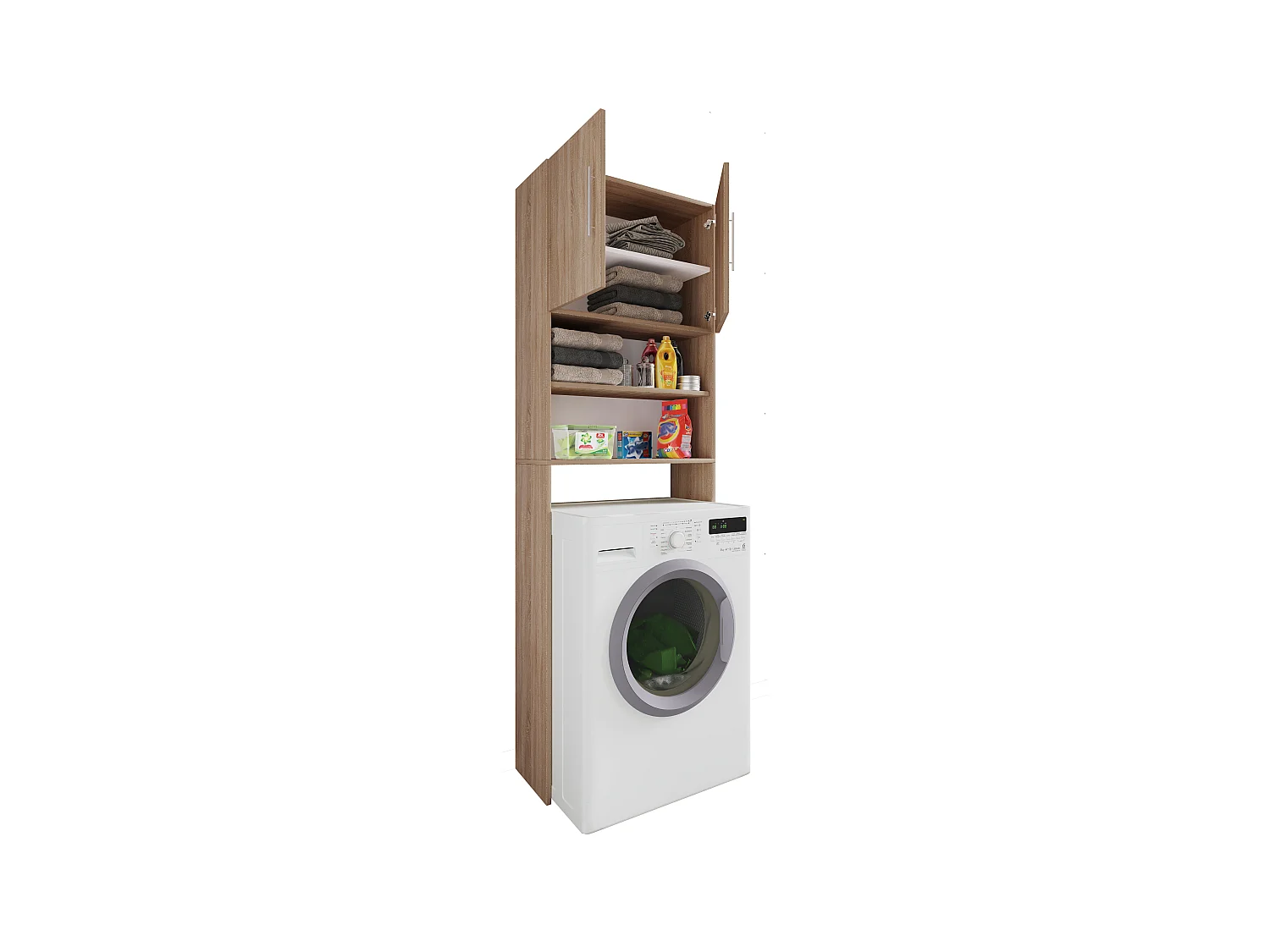 Bathroom furniture washing machine cabinet Jutas Sonoma Oak W. 64 x H. 190 x D. 25 cm
