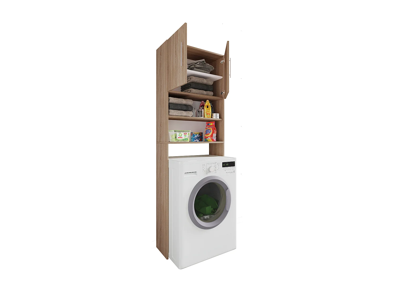 Bathroom furniture washing machine cabinet Jutas Sonoma Oak W. 64 x H. 190 x D. 25 cm
