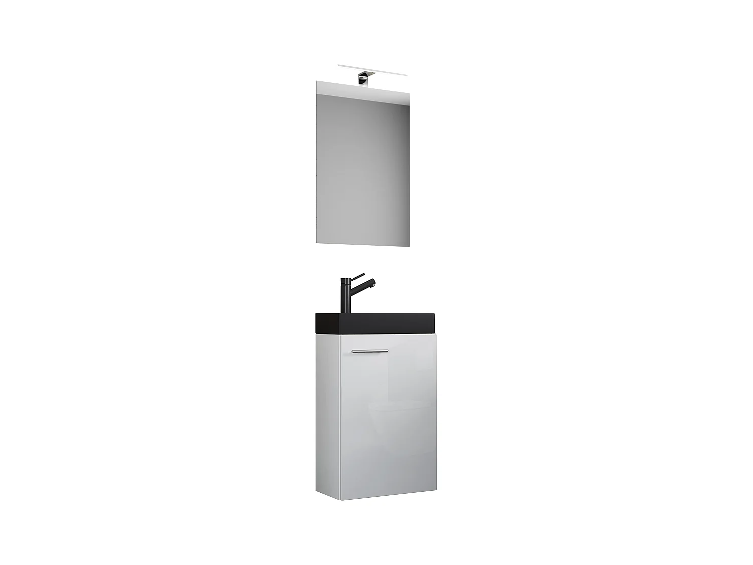 3tlg Waschtisch Slito SP Toilette schmal Schwarz