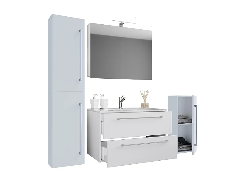 5-tlg. Waschplatz Waschtisch Badinos Schublade SC