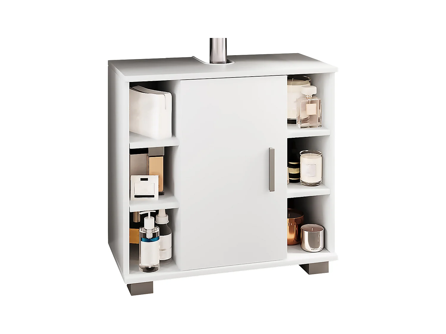 Bathroom furniture washbasin cabinet Zalo White H. 58 x W. 60 x D. 30 cm
