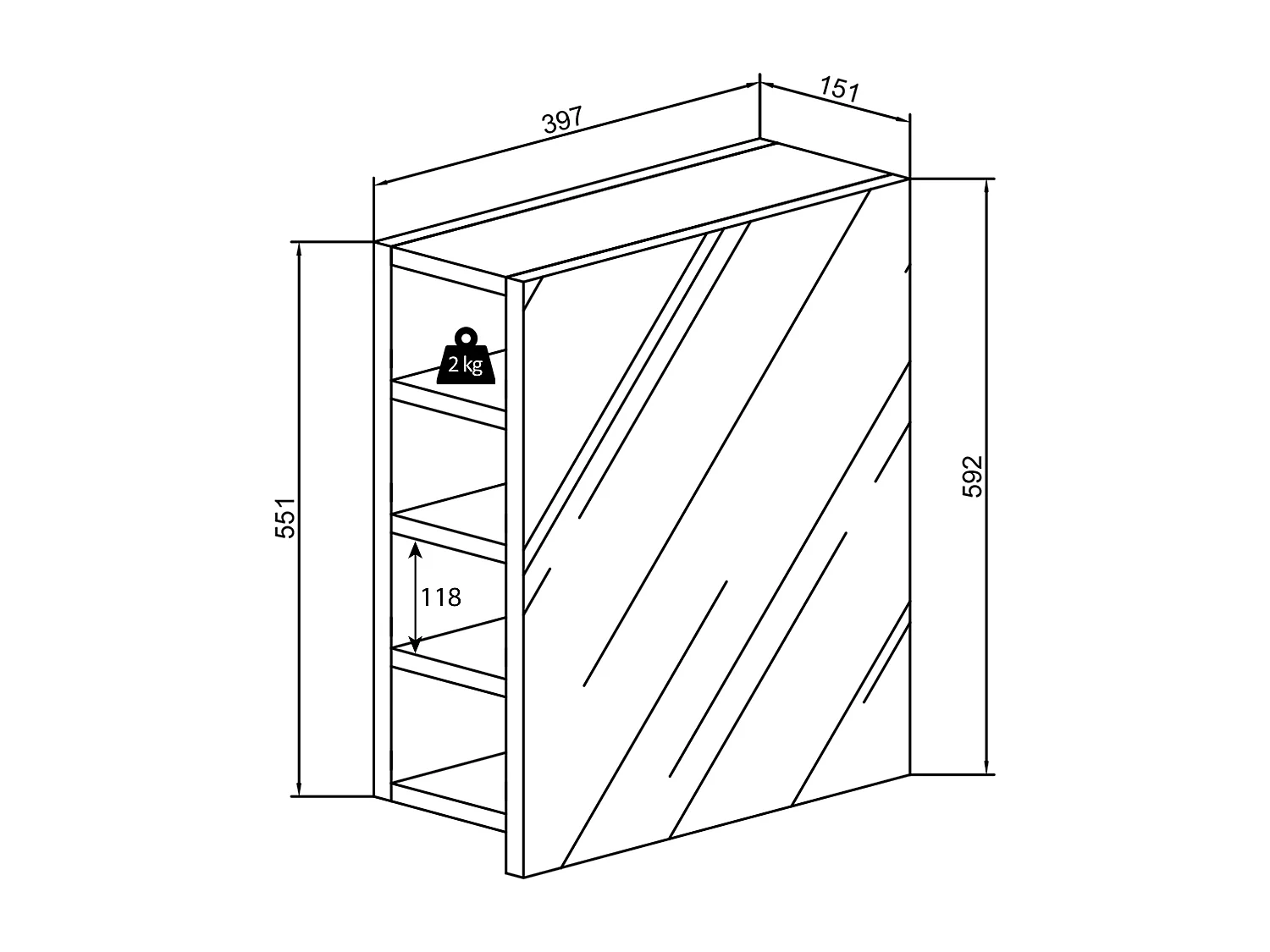 Mobili da bagno specchio armadio specchio Flandu L