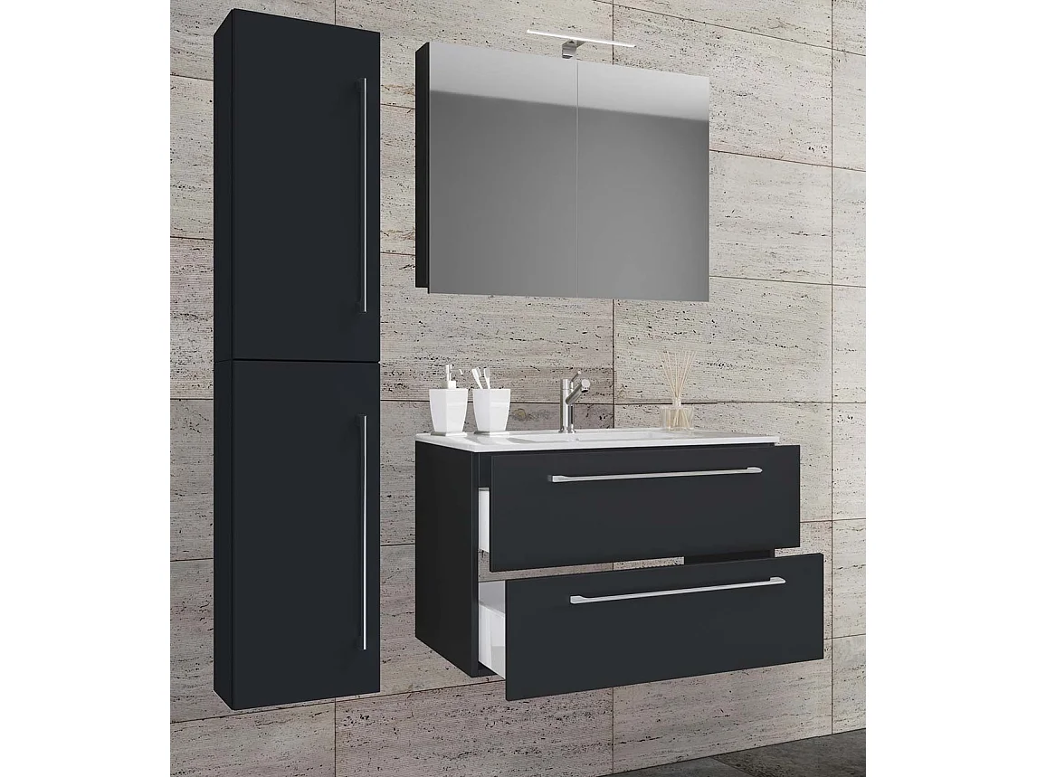 Bathroom furniture washbasin Badinos Black H. 151 x W. 93 x D. 46 cm