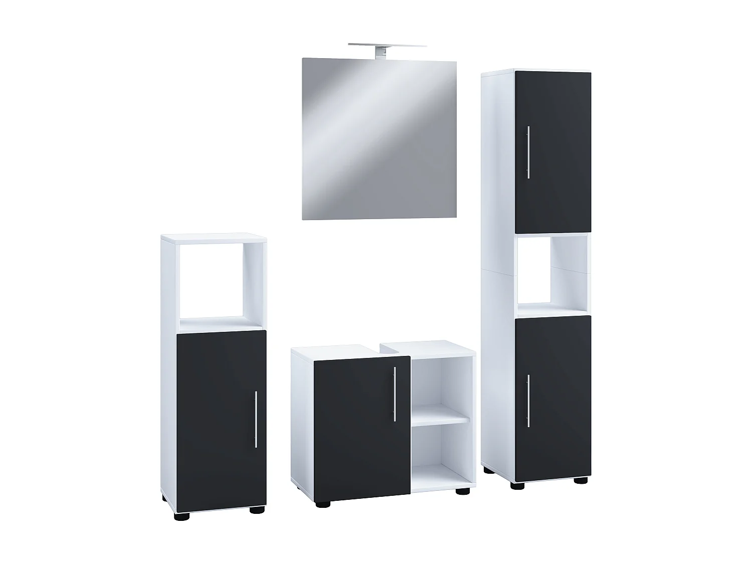 4-tlg. Badmöbel Set Komplett Badschrank Flandu Ill