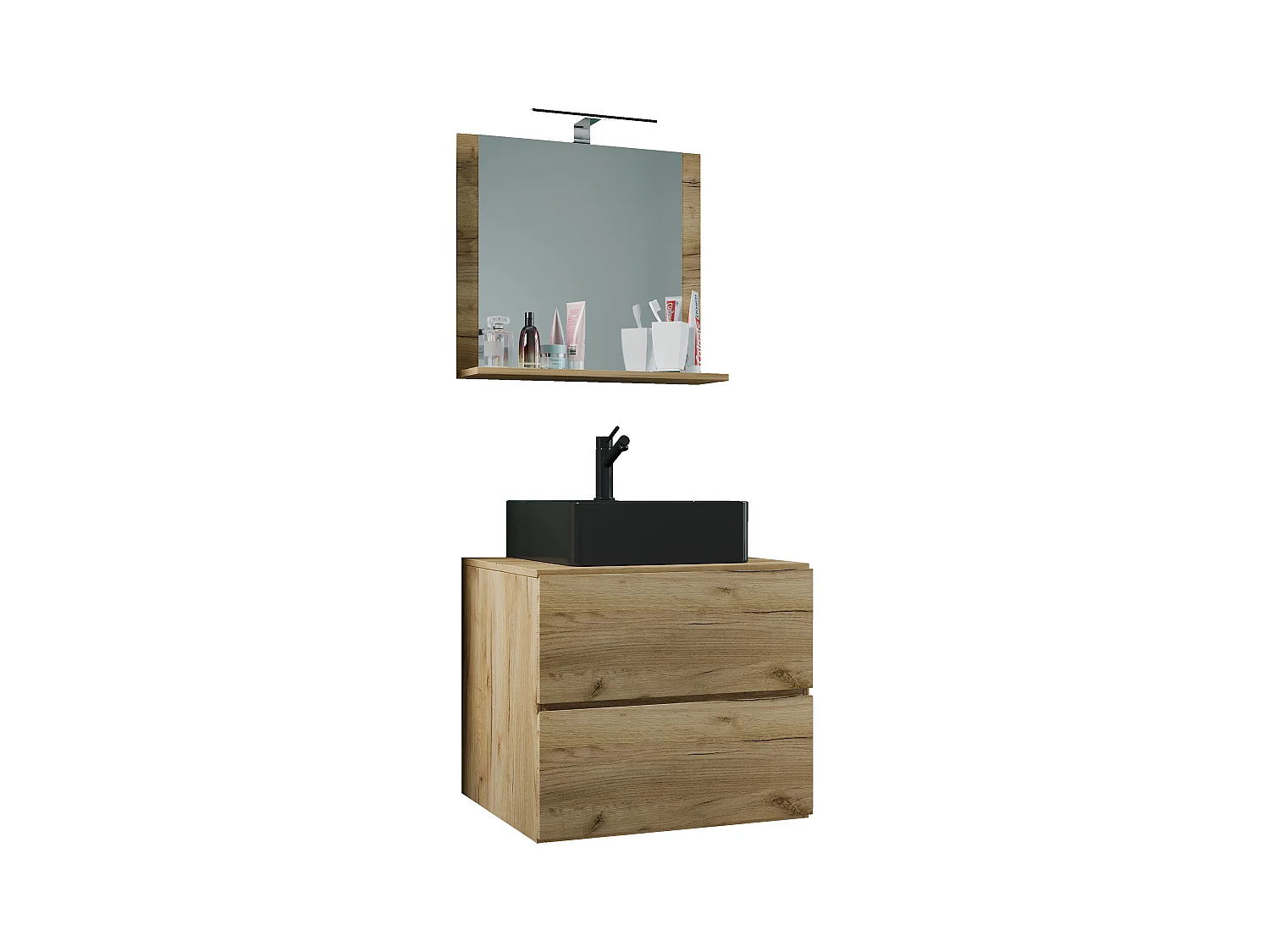 3-tlg Waschtisch Badmöbel Lendas 60 cm M Schublade