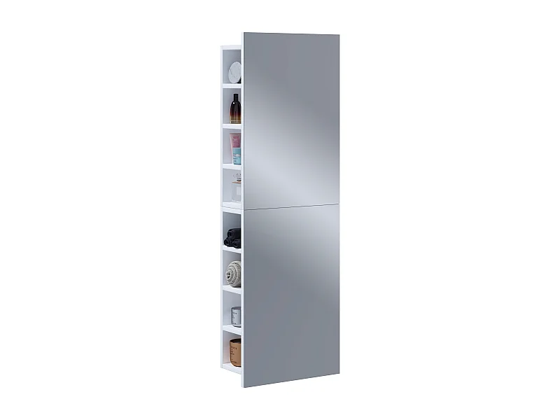 Bathroom furniture Mirror cabinet Flandu White H. 118 x W. 40 x D. 15 cm