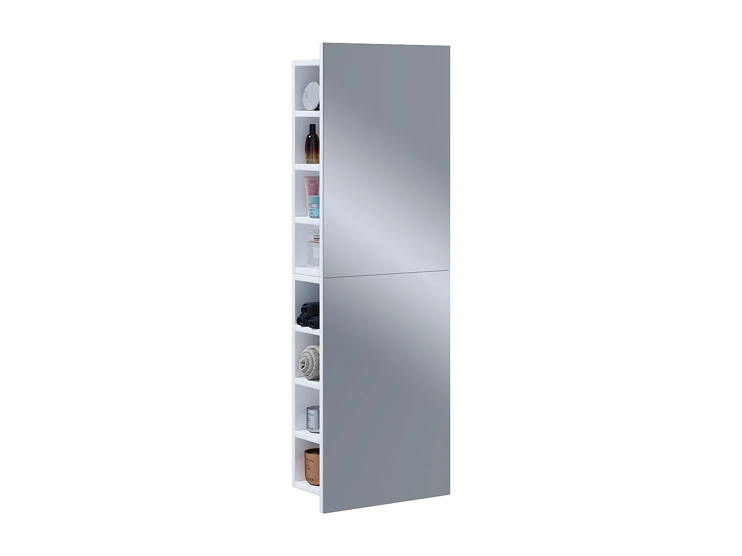 Bathroom furniture Mirror cabinet Flandu White H. 118 x W. 40 x D. 15 cm