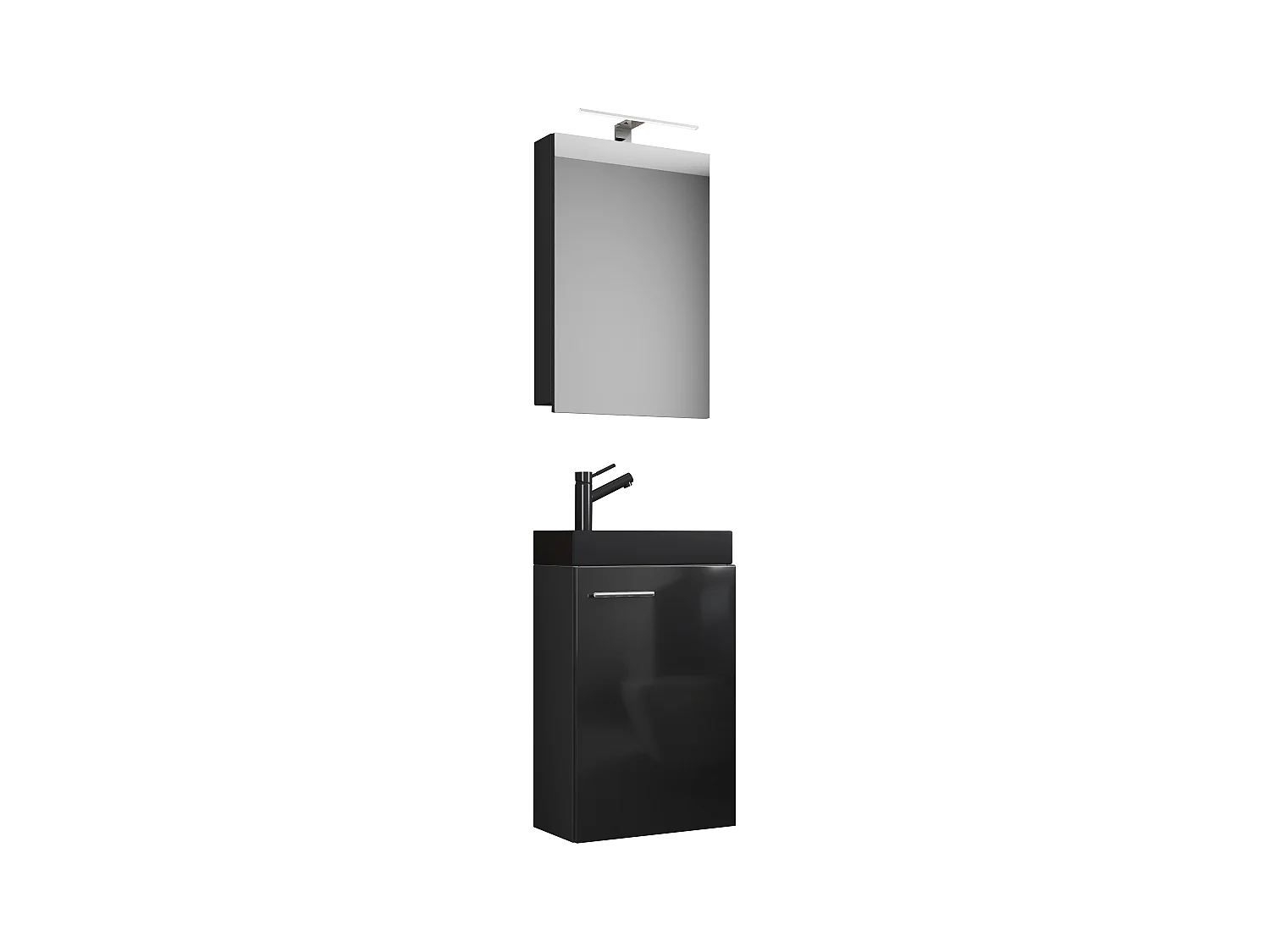 Bathroom furniture washbasin Slito Black H. 130 x W. 41 x D. 22 cm