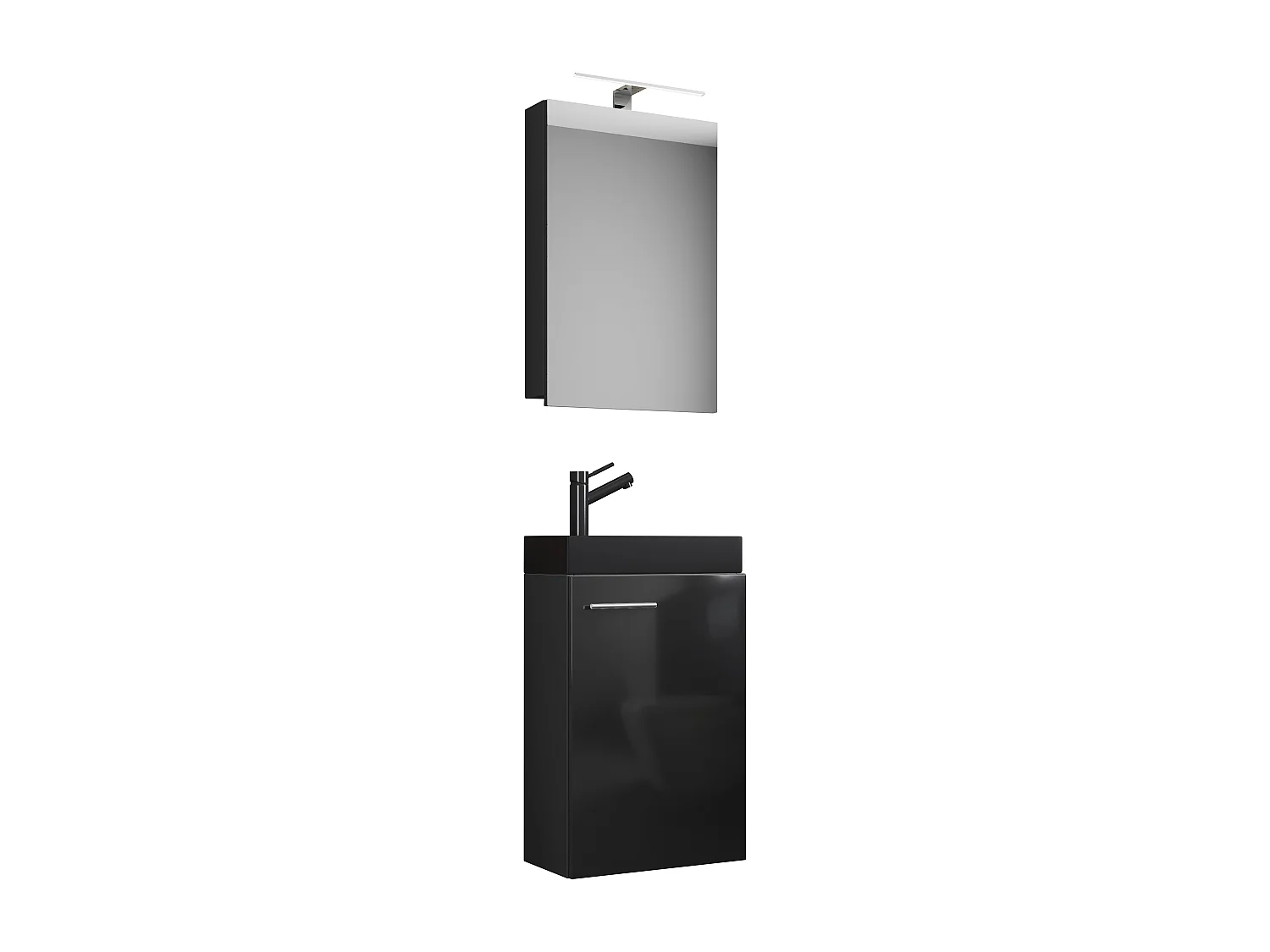 3tlg Waschtisch Slito SC Toilette schmal Schwarz