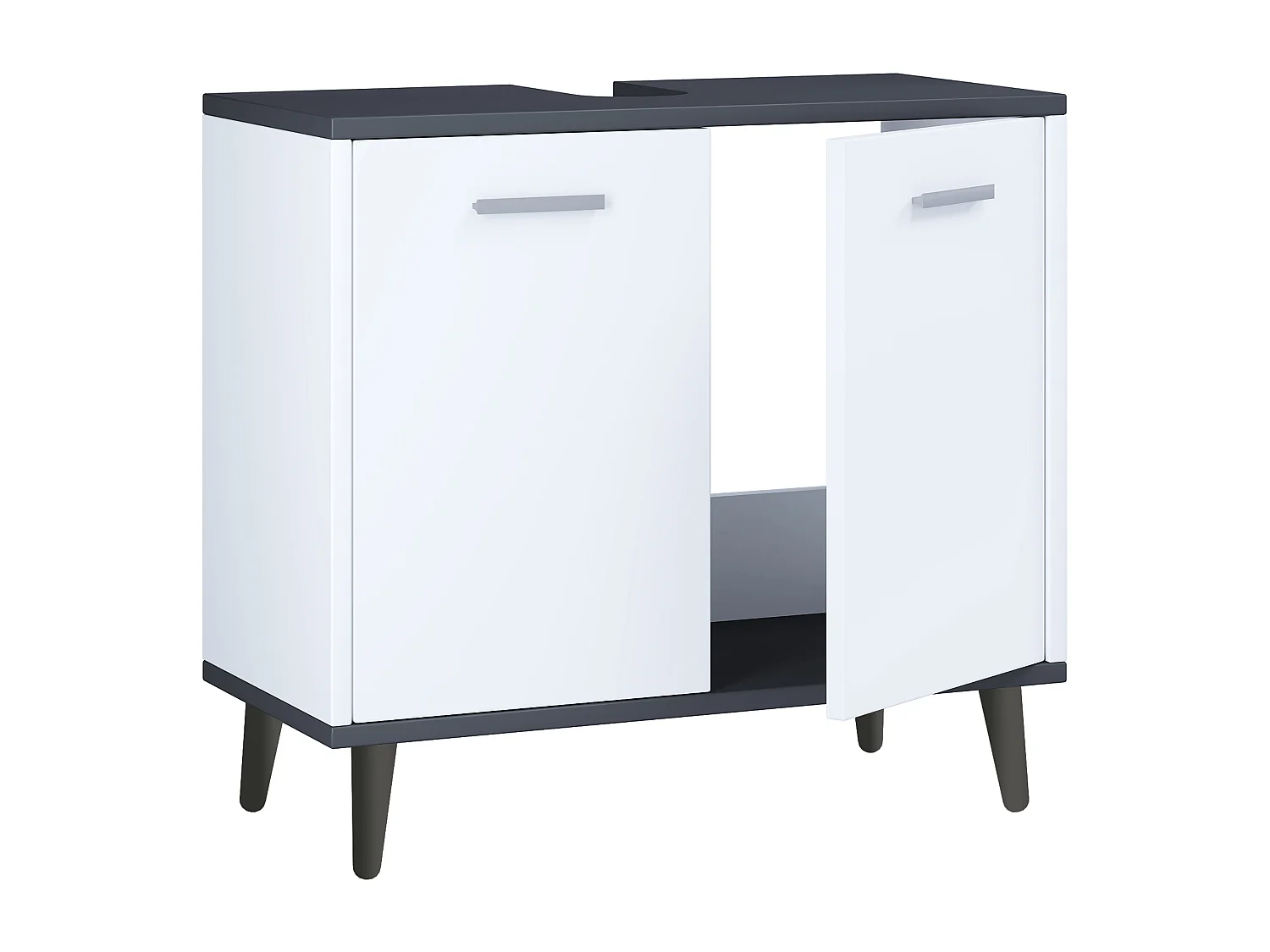 Mobilier de badge : sous-armoire de lavage Landos H. 56 x L. 60 x P. 28 cm Blanc / Anthrazit