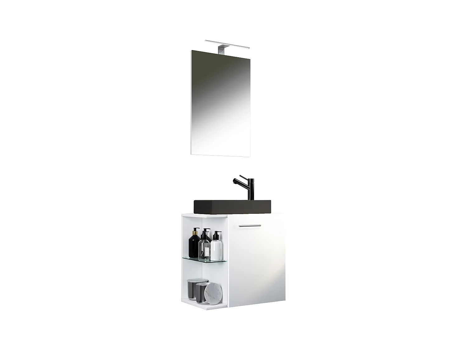 3 stuks wastafel Hausa spiegel zwart