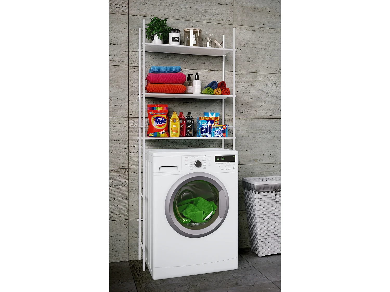 Bathroom furniture washing machine cabinet Tubas White 0